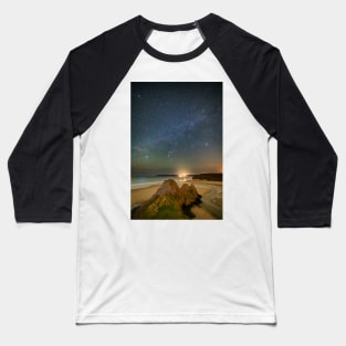 Three Cliffs Bay, Gower at Night with Sirius Baseball T-Shirt